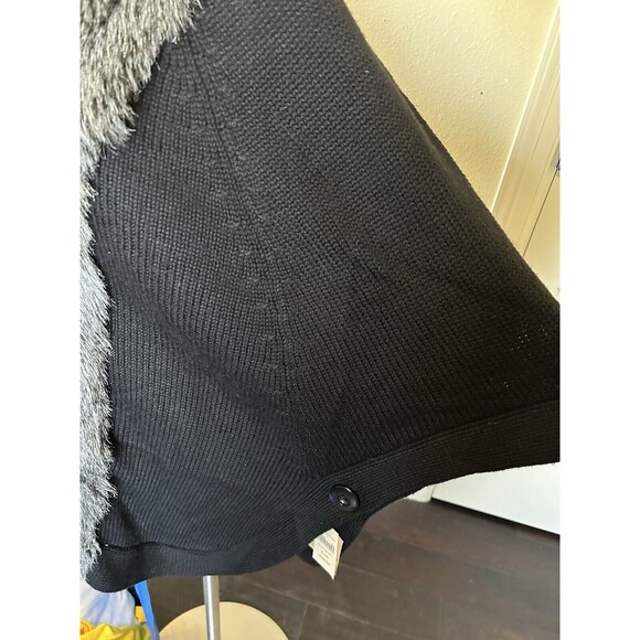 Coldwater Creek NWT Acrylic Wool Faux Fur Trim Cape Poncho Sweater  Sz XL/1X - Picture 3 of 4